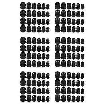 144 stk. vanntette justerbare kabelnippelkoblinger i plast, 3,5–13 mm, PG7, PG9, PG11, PG13,5, PG16, pakke med 144 stk.