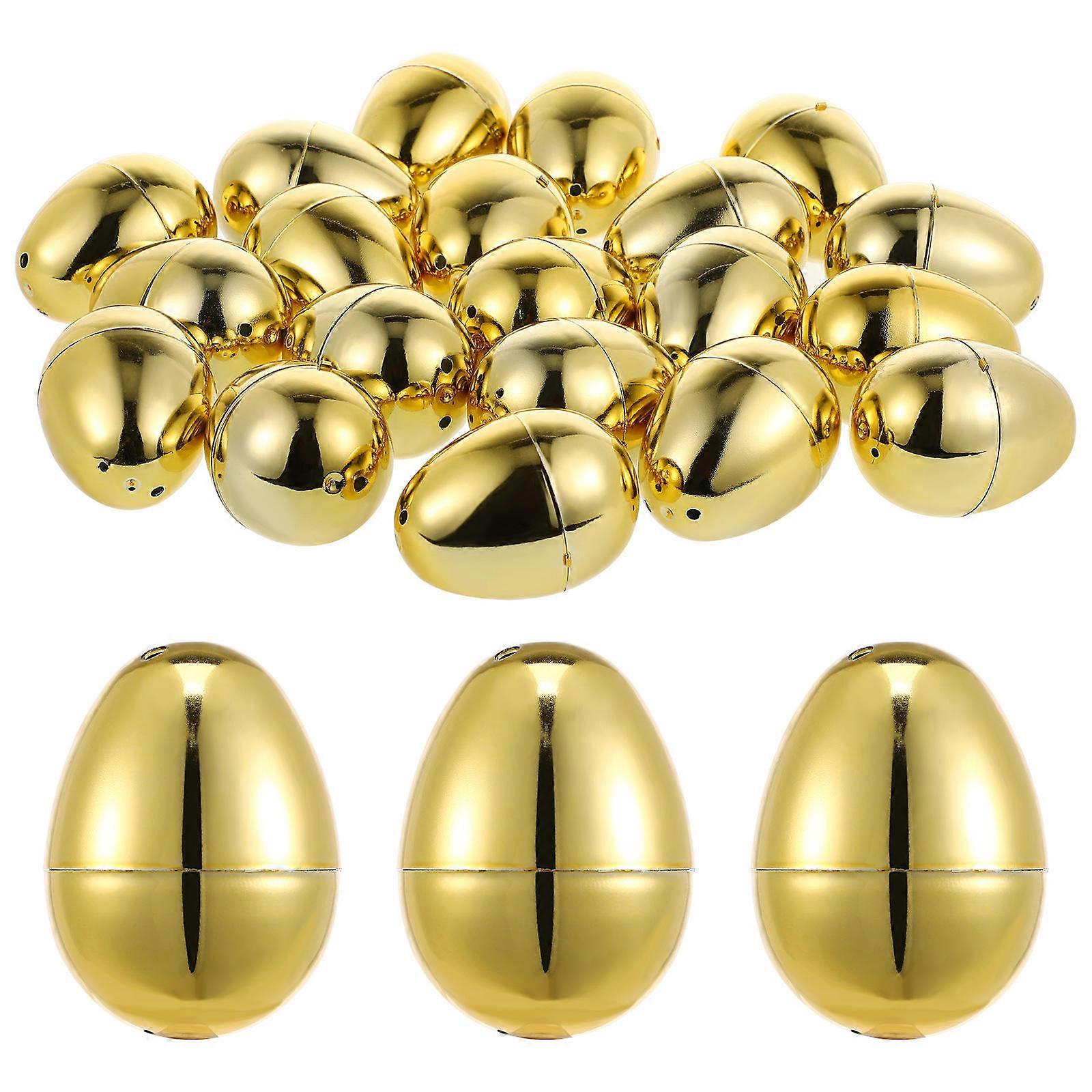 20Pcs Golden Easter Egg Openable Plastic Fillable Easter Eggs Reusable Plastic Egg Box Easter