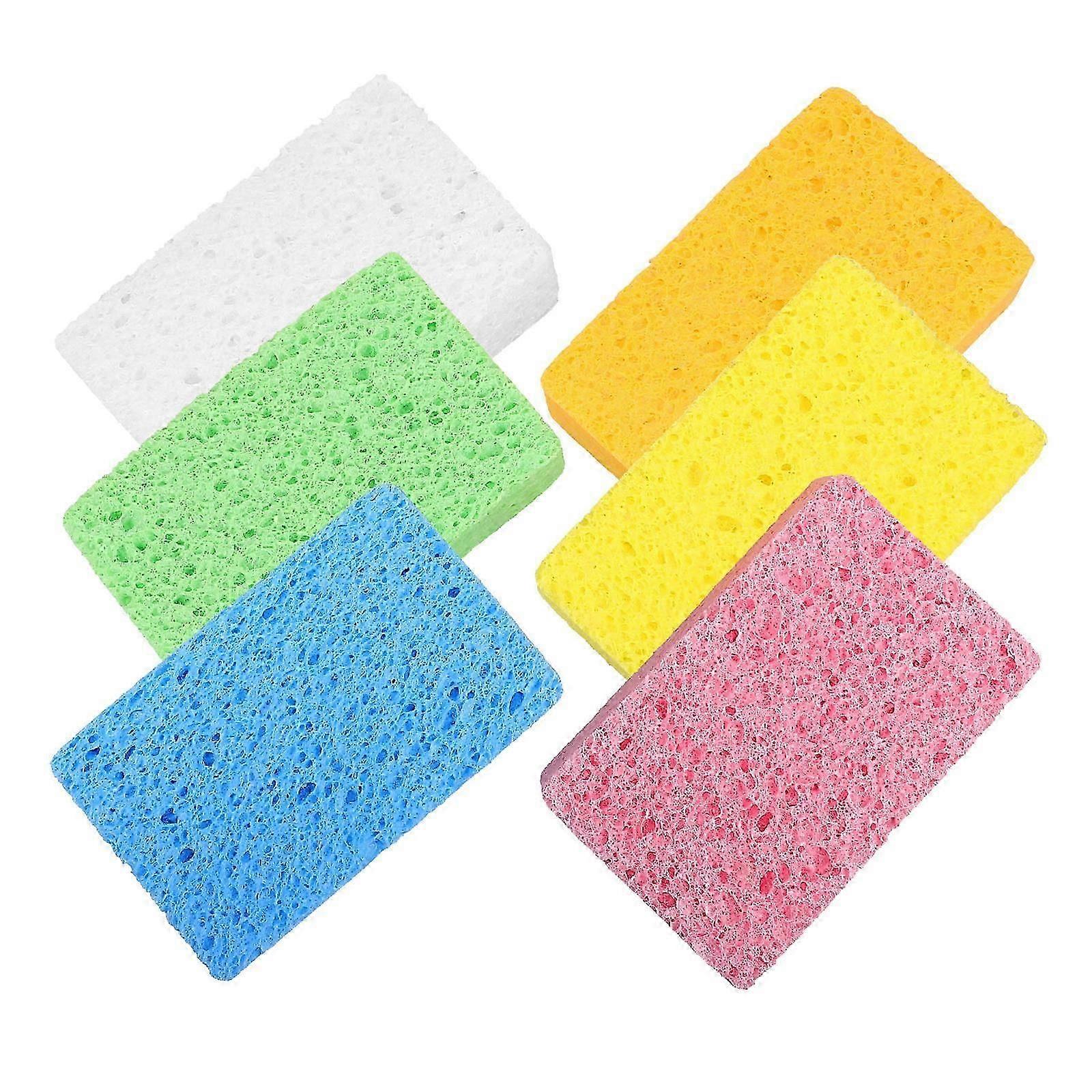 Assorted Color Washable Kitchen Dish Scrubber Sponge 6Pcs