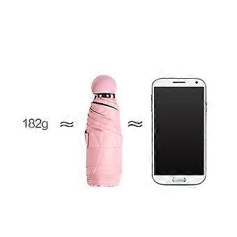 Mini Sun Umbrella Foldable for Shelter Small Compact Pocket Pink