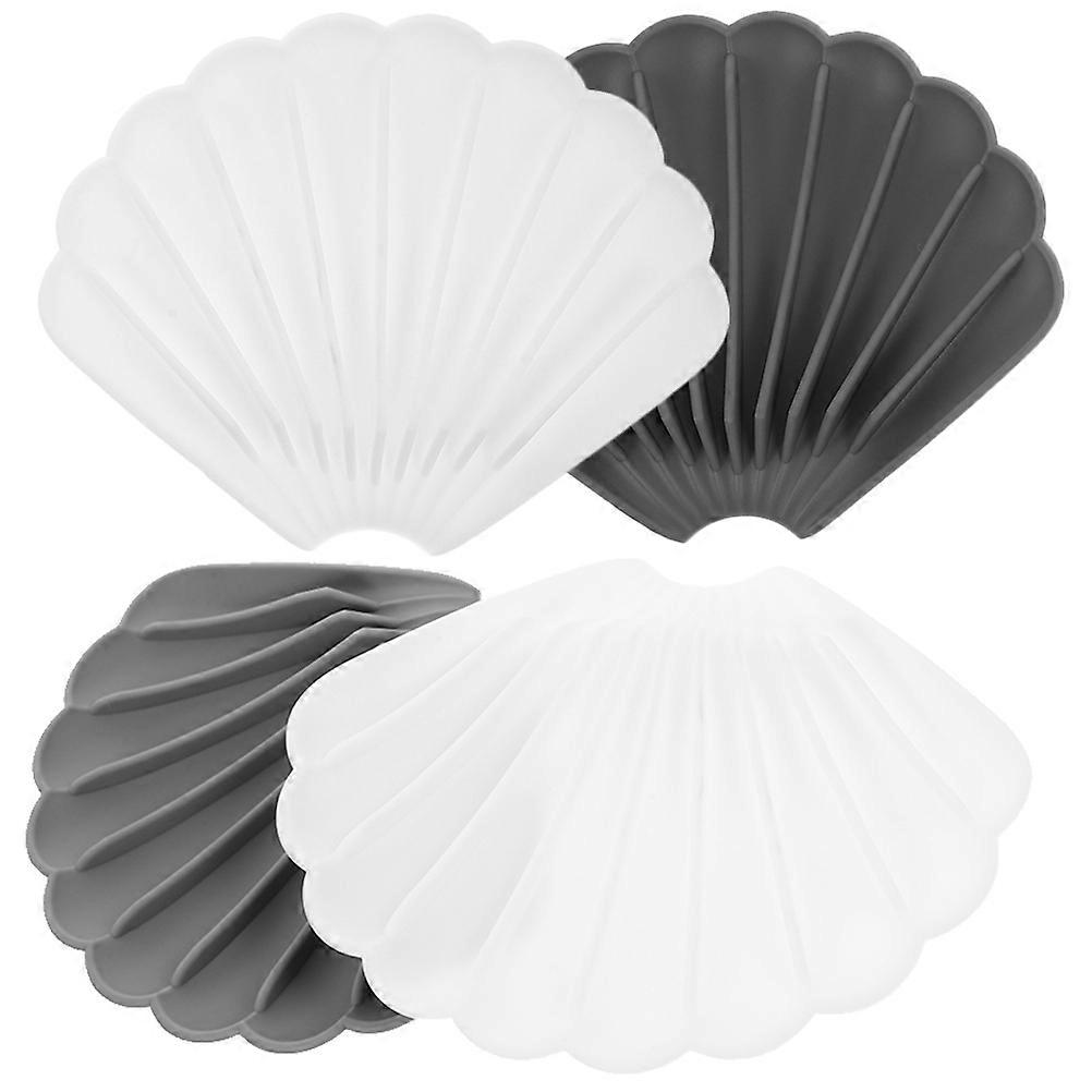 Shell Soap Dish Silicone Holder for Storage 4Pcs Assorted Colors Bathroom