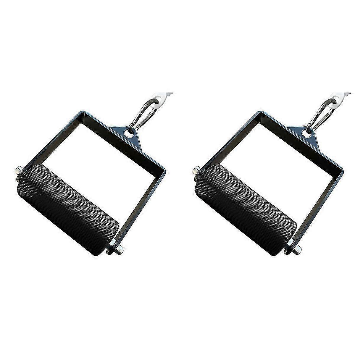 Gym Lat Pull Down Cable Machine Handle Attachment, Heavy-Duty Steel D-Handle for Versatile Muscle Targeting, 4cm (2 Pack)