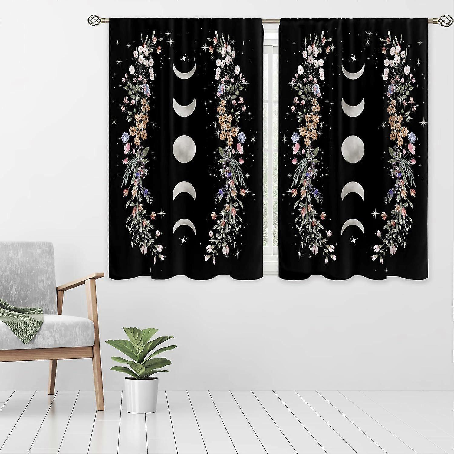 Floral Moon Kitchen Curtains, 70*100cm