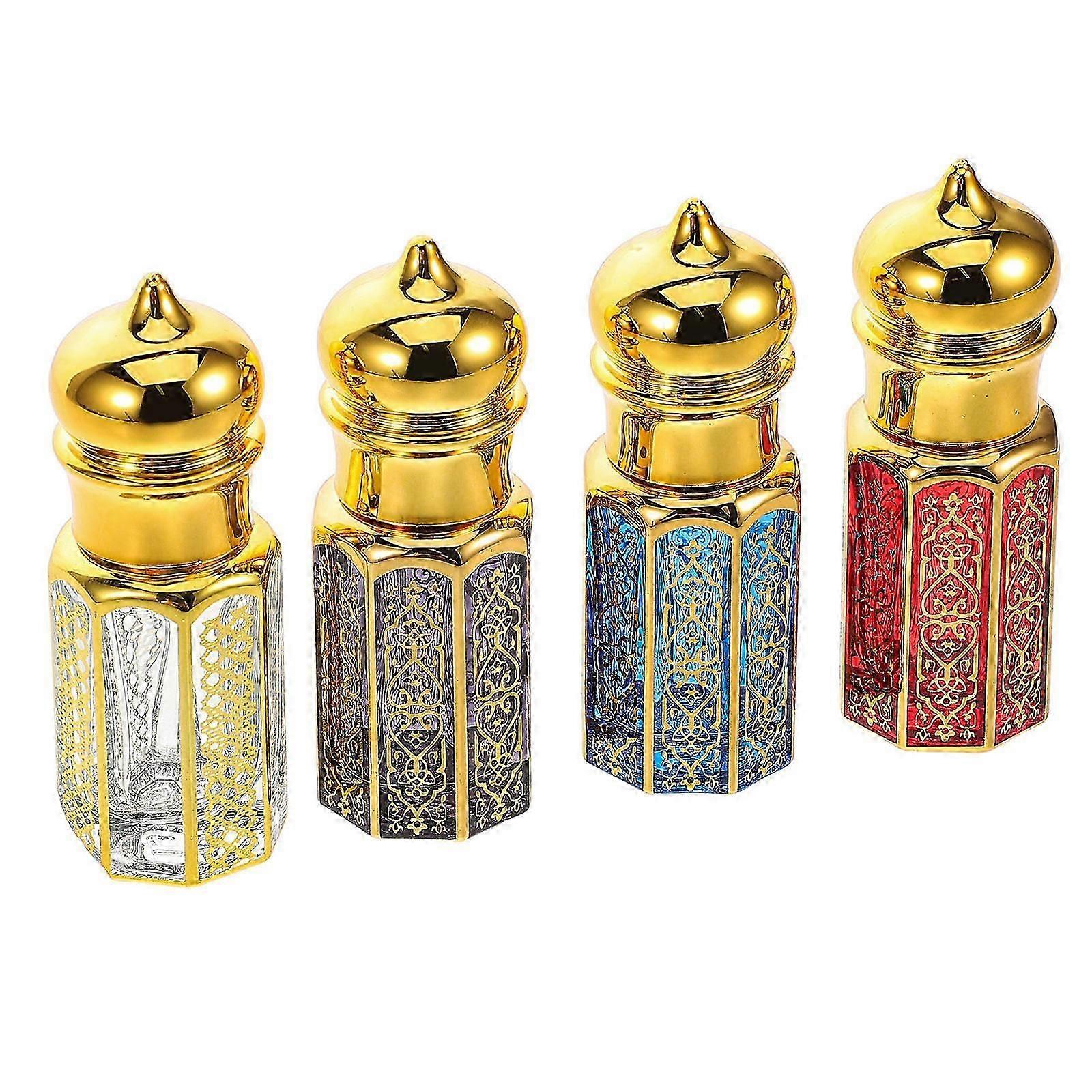 Portable Refillable Glass Roller Bottles for Aromatherapy, 4Pcs