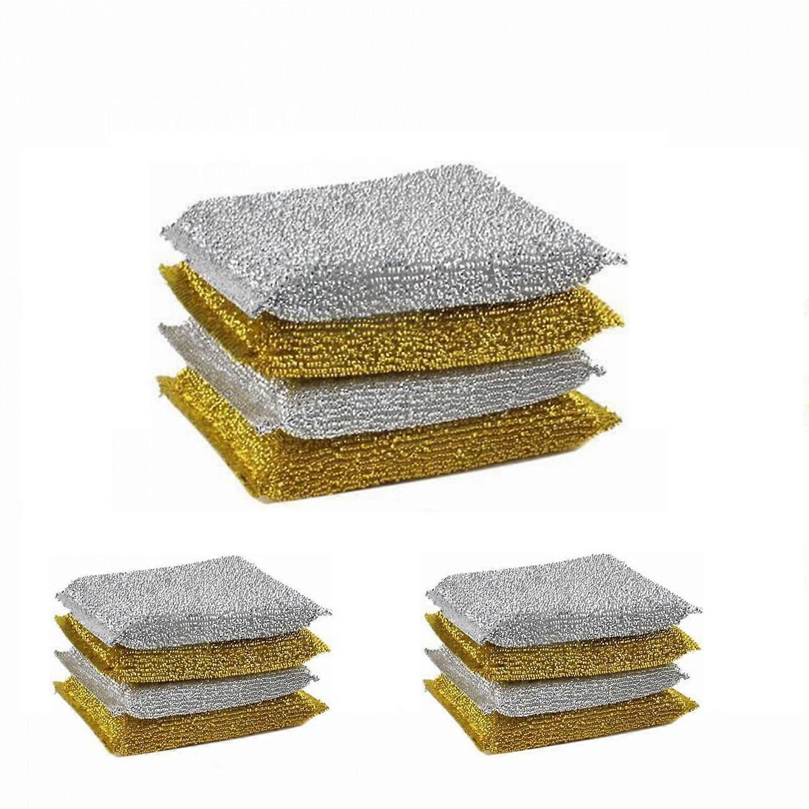Non Scratch Scrub Sponge 12 Pack with Microfiber Surface for Kitchen and Bathroom Deep Cleaning