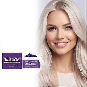 Purple Toning Hair Mask, Bleached Blonde Hydrating Care Mask, Anti-Brass Color Lock Smoothing Hair Treatment For Light Shades, 30g