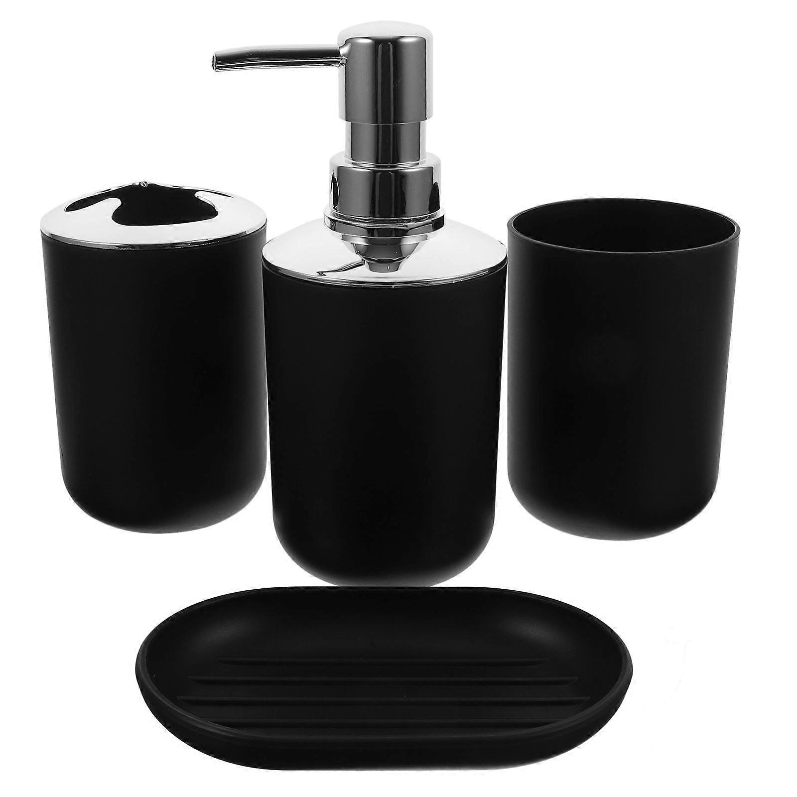 Electroplated Bathroom Set Plastic Toothbrush Holder Lotion Bottle 1Set