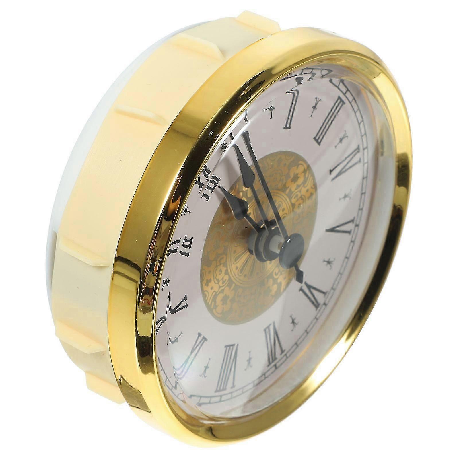 Golden round clock insert for silent movement - Precise timekeeping - 1Pack