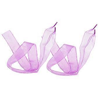 Lace Flat Shoelaces Ribbon Shoelace for Shoes Use 2Pairs Lavender