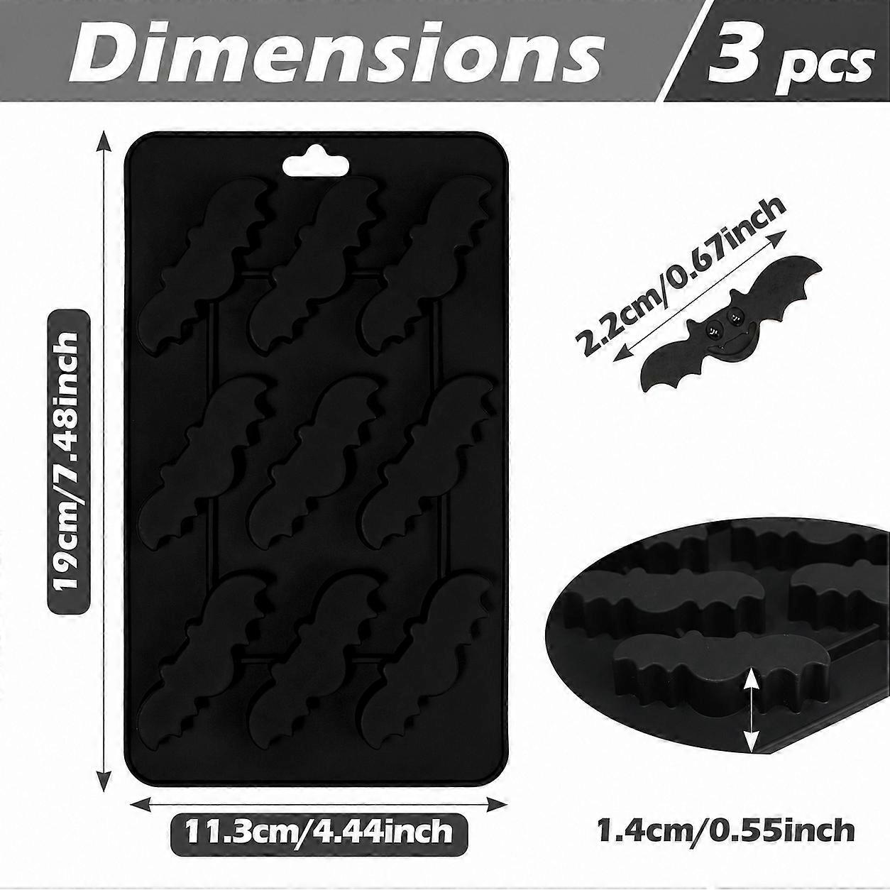 Silicone Baking Mold for Pumpkin, Bat, and Wizard Hat Themes