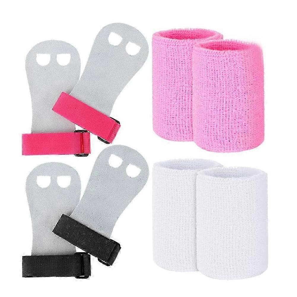 Lot de 2 paires de poignées de gymnastique roses pour la protection et le soutien des poignets ! Accessoires de sport ! n1