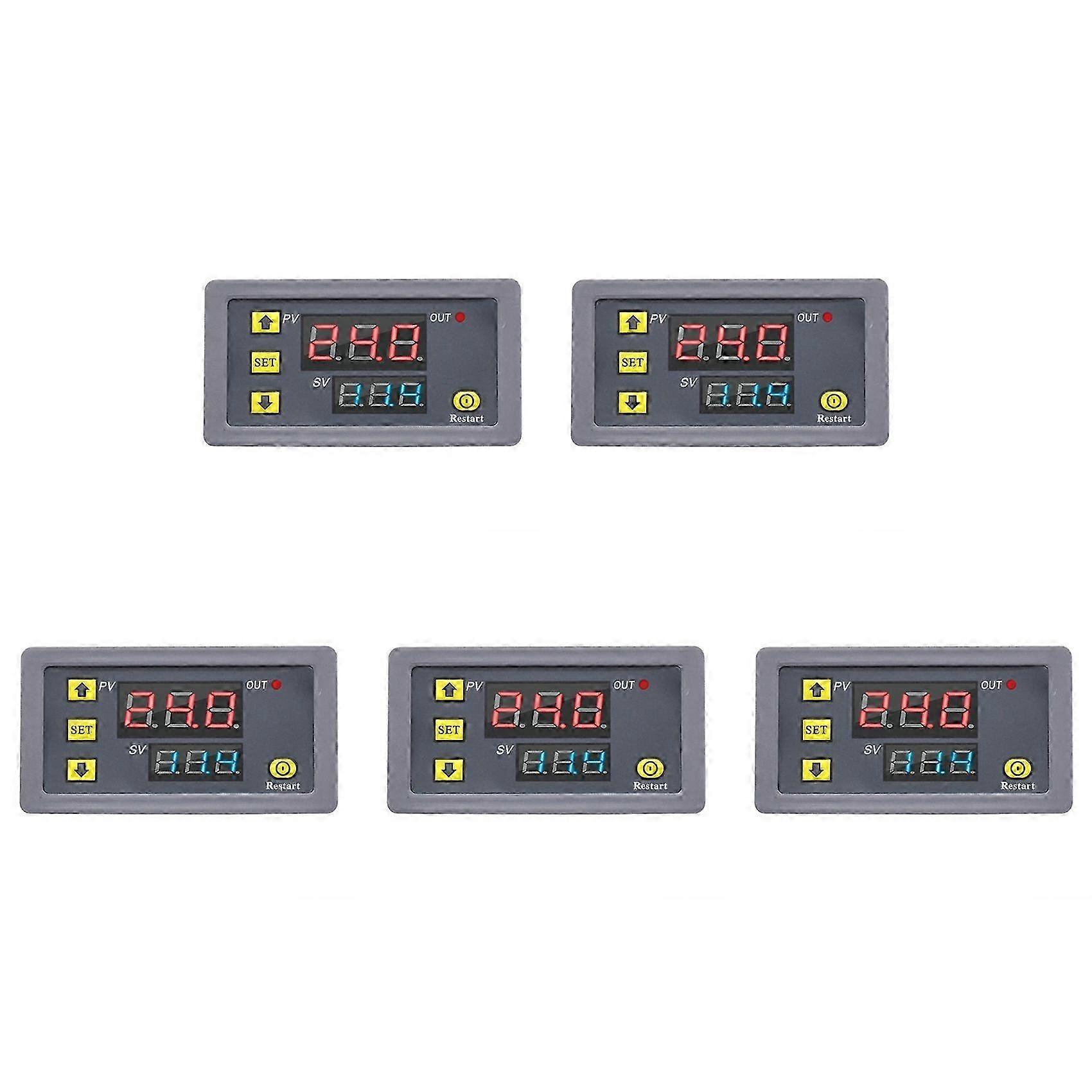 5X Digital Time Delay Relay LED Display Cycle Timer Control Switch Adjustable Timing Relay Time Delay Switch DC12V