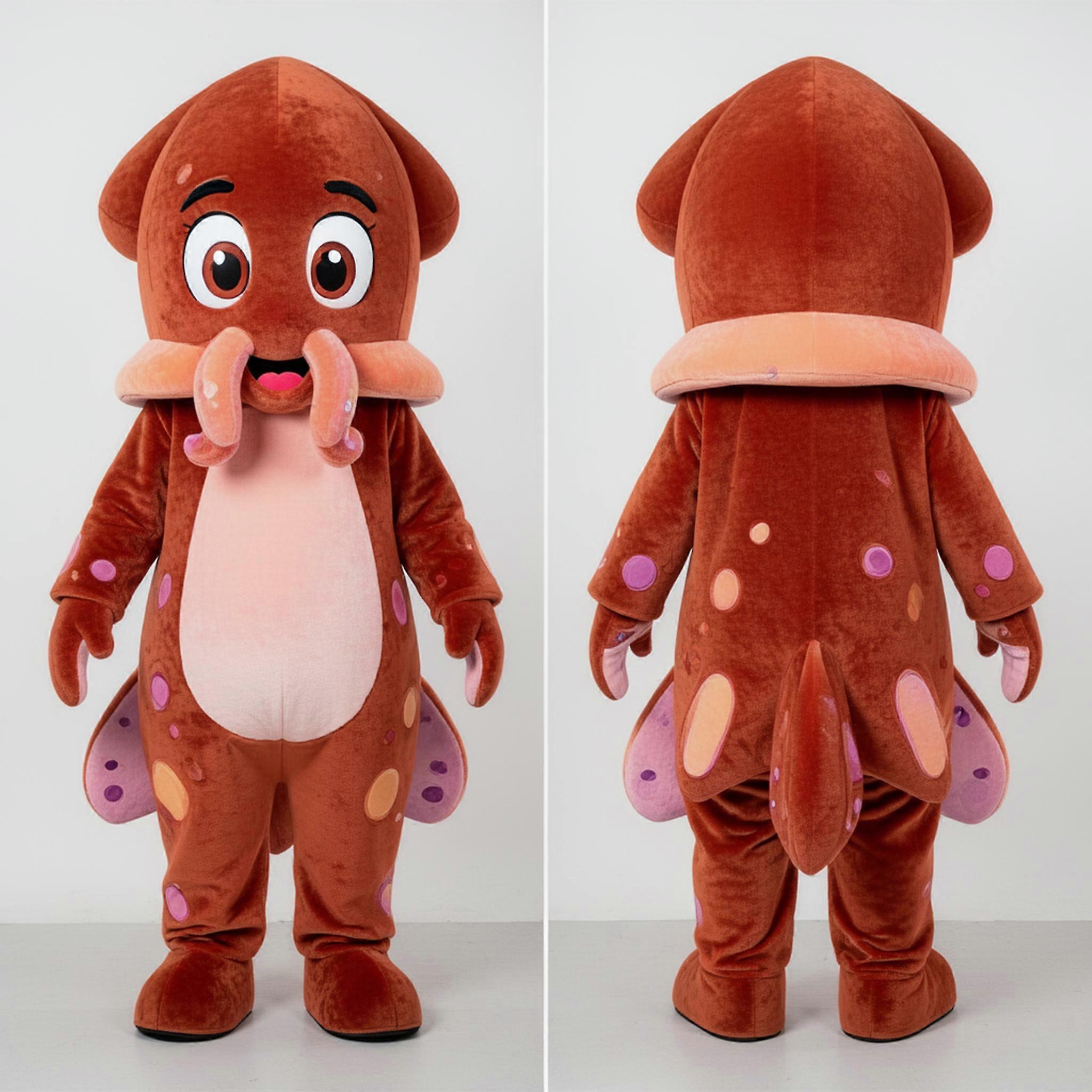 MASTICOT Rust Orange Rounded Squid Mascot