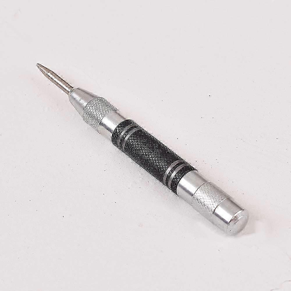 Pack 5 Inch Spring Loaded Automatic Center Punches, Adjustable Tension, with 2 Replacement Tips