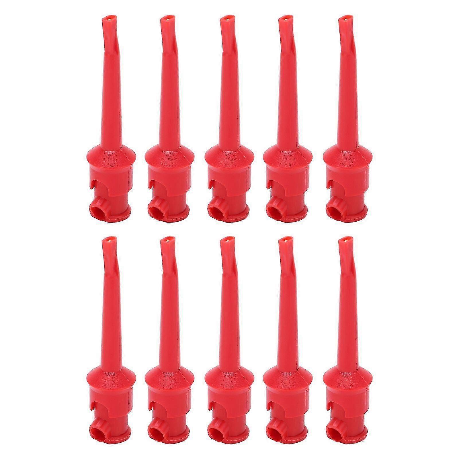 10pcs J.30007 Multimeter Test Hook Clip Soldering Electronic Test Hook compatible with Voltage Testing Routine Circuit TestingRed