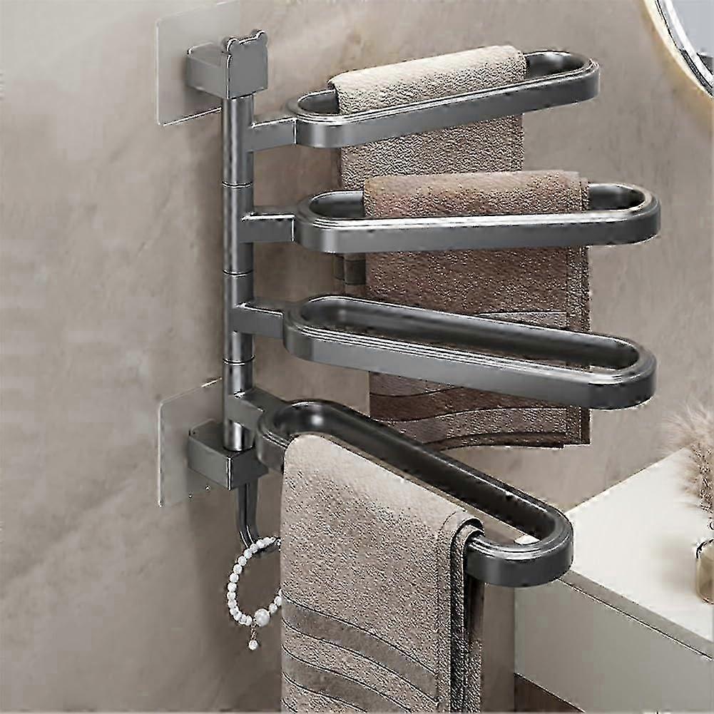 Wall-Mounted 4-Arm Rotating Towel Rack