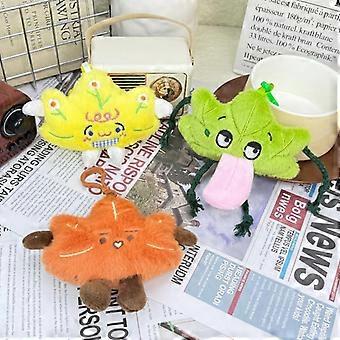 Cartoon Cute Small Maple Leaf Plush Car Ornament Creative Backpack Pendant Kawaii Mini Mock Leaf Doll Decoration Couple Gift