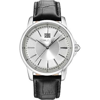 Cerruti giudecca Quartz Analog Man Watch avec Bracelet Cowhide CRA072SN04BK