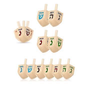 Juego de 32 dreidels de madera para Janucá, ideal para actividades familiares, juegos de fiesta y como juego de cartas para Janucá. _zyap