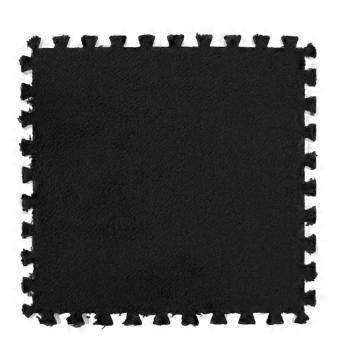 Black Interlocking Foam Playmat Square Floor Mat for Home Gym Bedroom Yoga Low Profile