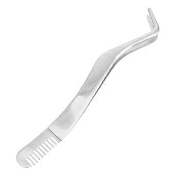 Stainless Steel Lash Tweezers With Integrated Comb And Curved Tip