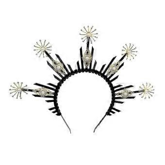 Cosplay Holy Headband, Black Resin Lightweight Hair Hoop, Unisex Adult, Unique Exaggerated Design, Comfortable All-Day Wear, Compatible with Festival,