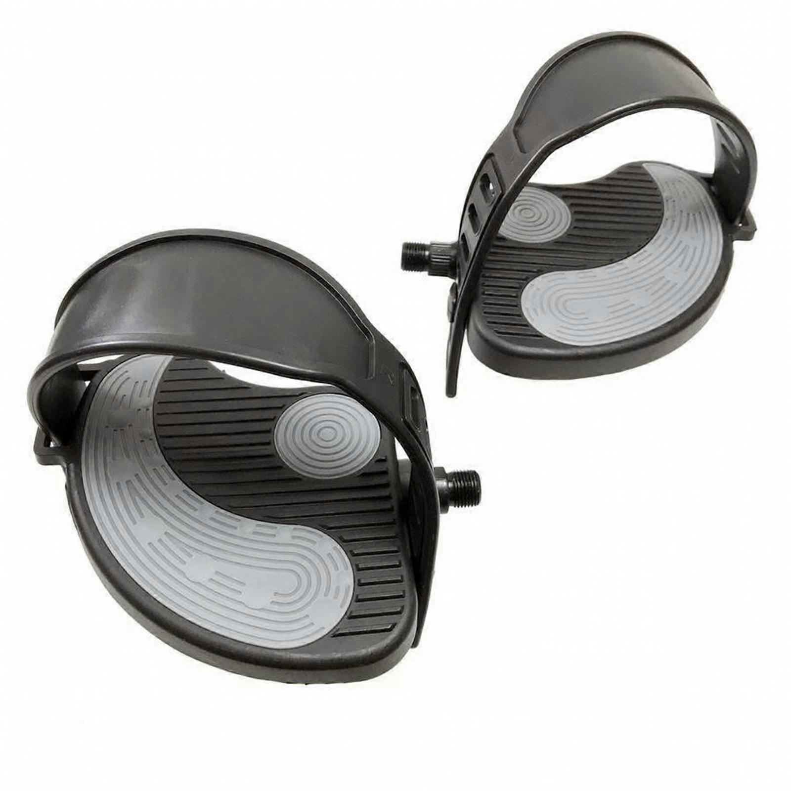 Exercise Bike Pedals with Toe Cage Threaded for Cyclists