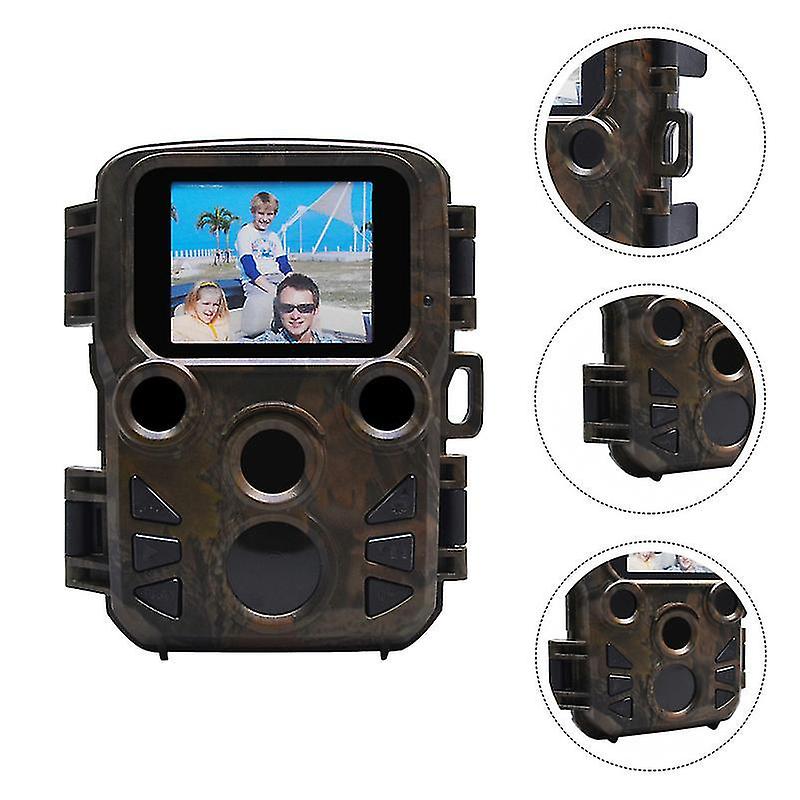 10.4X7.5x4.3cmカモフラージュトレイルカメラ1080p屋外森林狩猟カメラ赤外線カメラ(h501、W