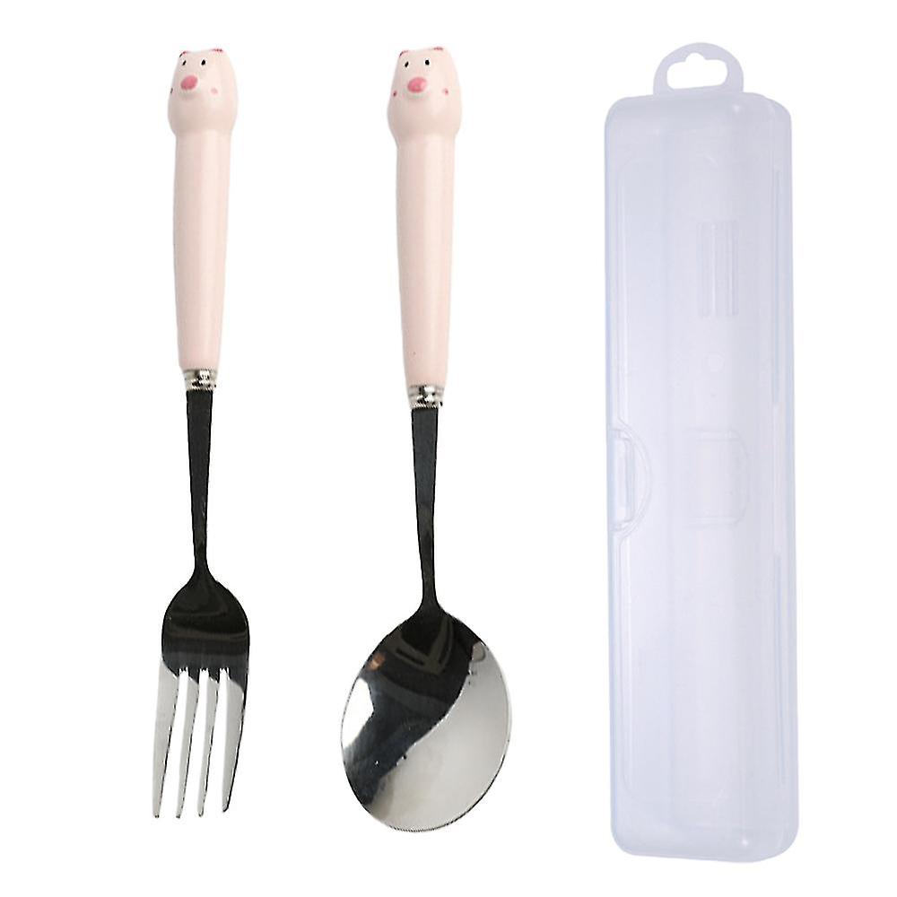 2-piece Kids Utensils Set With Case, Children Fork And Spoon Set