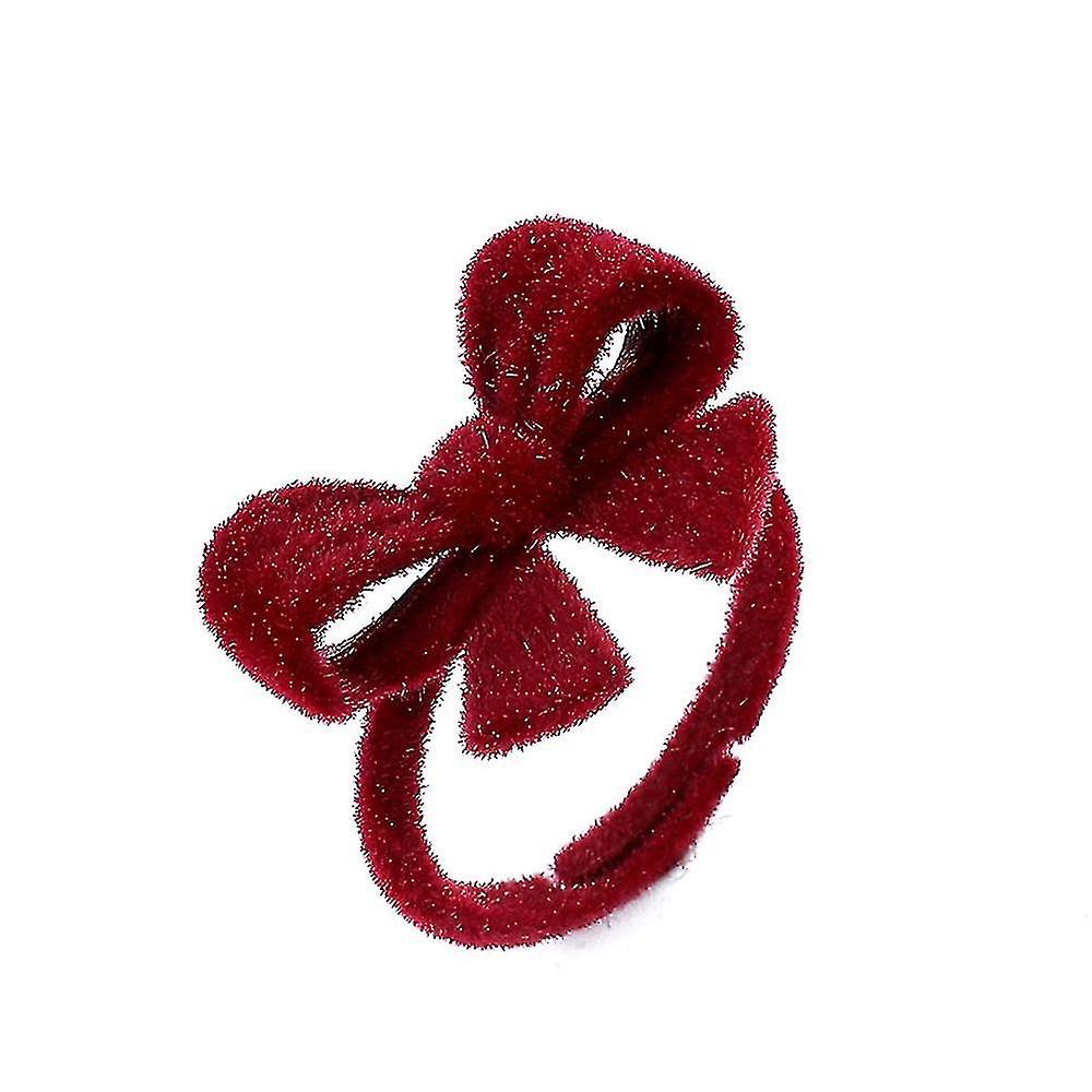Winter Bowknot Ring Trend Adjustable Flocking Rabbit Ring Kawaii Jewelry Gift