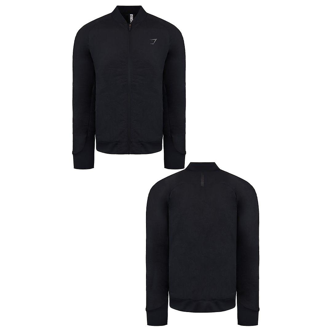 Gymshark Black Retake Quilted Bomber Jacket GMJK4349 BK Fruugo AU