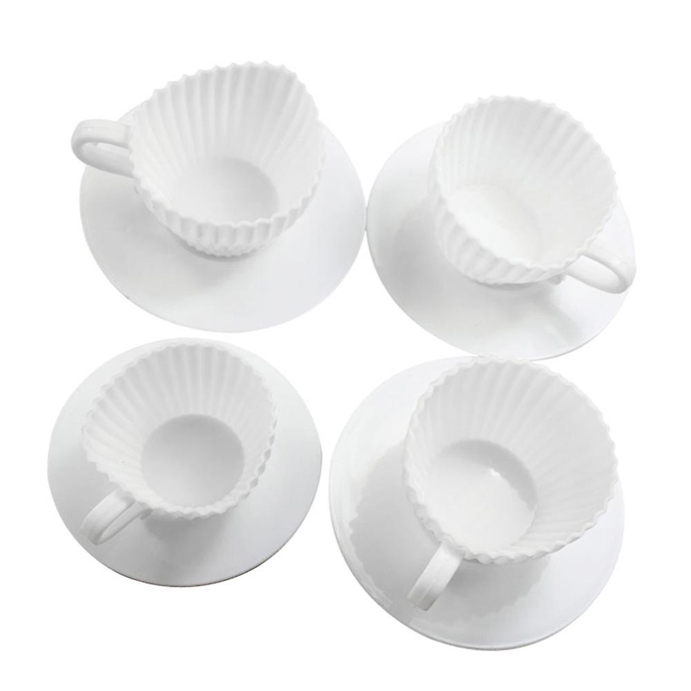 Silicone Baking Teacups with Saucers Cupcake Mold Tea Set Reusable Cupcake Molds New