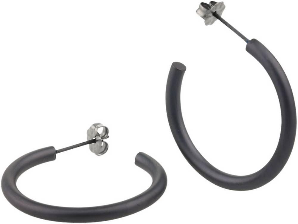 Ti2 Titanium 25mm Hoop Earrings - Black