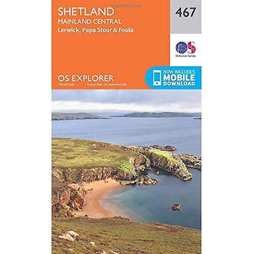 OS Explorer mapa (467) Shetland - continente Central
