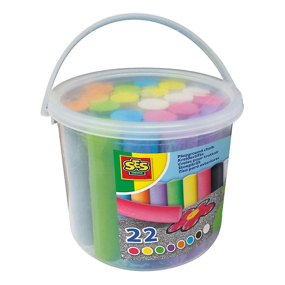 SES CREATIVE Playground Chalk Bucket, 8 Colours