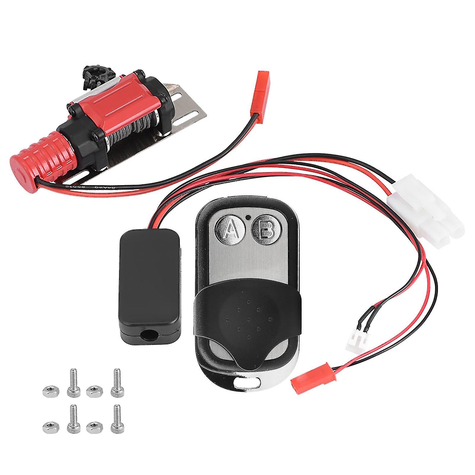 Rc Model Vehicle 1/10 Scale Crawler Car Accessory Metal Winch With Remote Controller