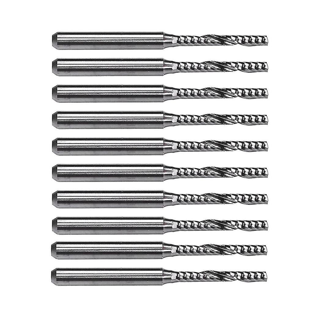 10 Pcs 2mm X 15mm Carbide Single Flute End Router Bit For Engraving Machine