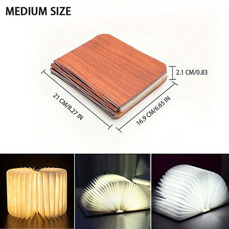 Creative Folding Book Light Led Small Night Light Rechargeable Three-color Changing Light Soft Light Eye Protection Table Lamp Decor Lighting Bedroom 