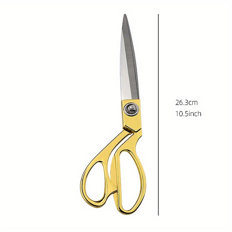 One Pair Of Golden Fabric Scissors Stainless Steel Sharp Tailor Scissors Clothing Scissors Professional Heavy Duty Dressmaking Shears Sewing Tailor