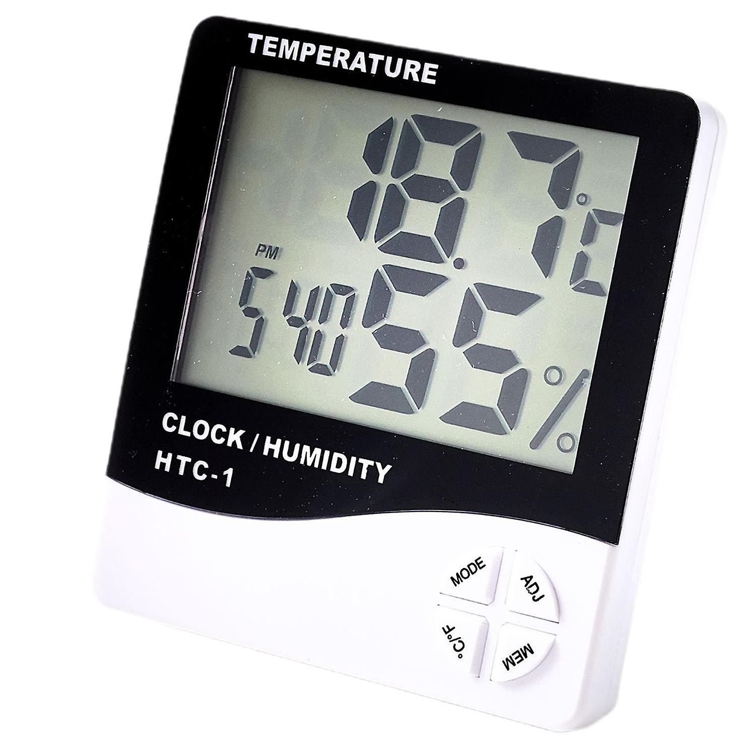 Digital Thermometer Large Screen Easy to Use Plastic Temperature Humidity Monitor Home Decor