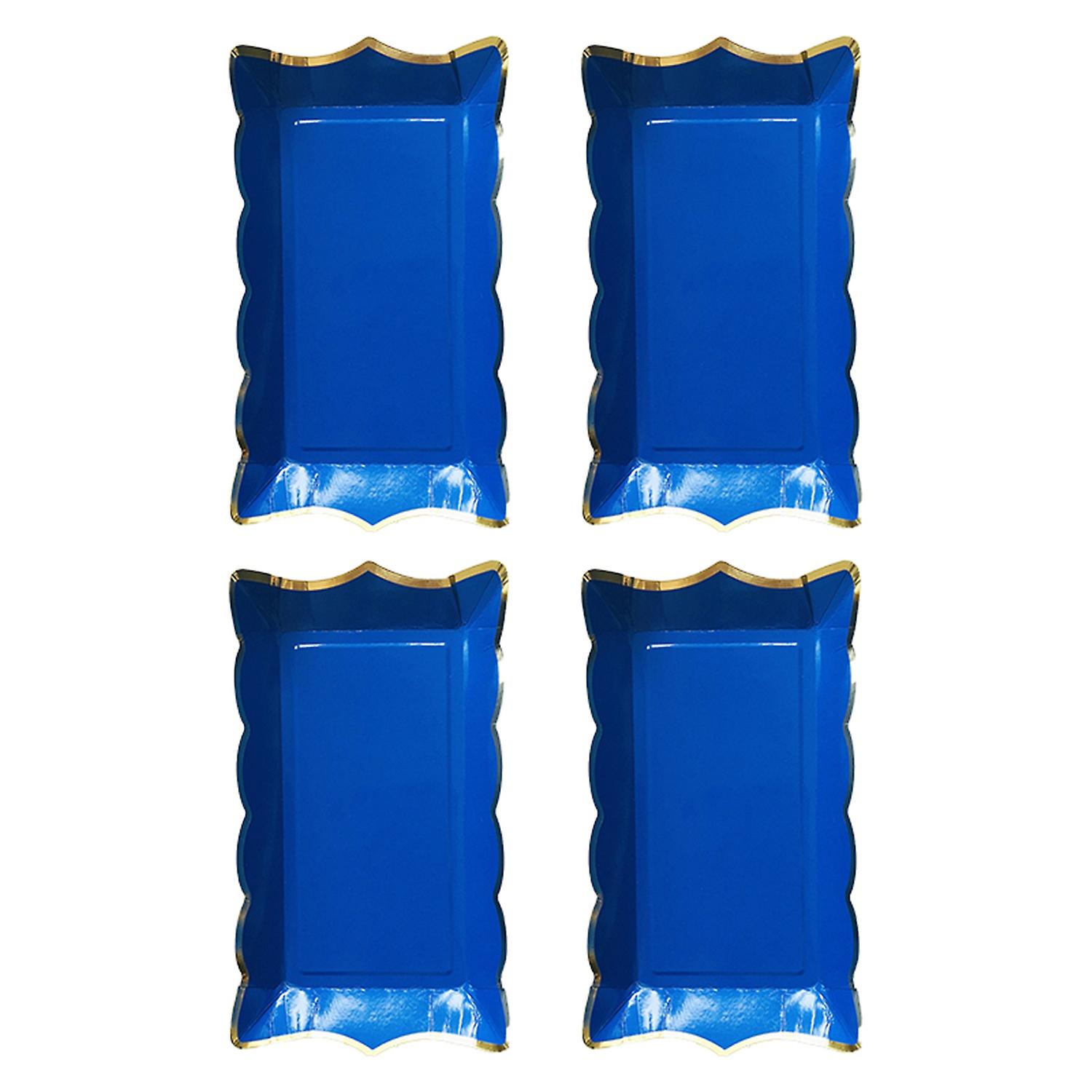 4Pcs/Set Disposable Fruit Plate Multifunctional Large Capacity Colorful Rectangular Disposable Table