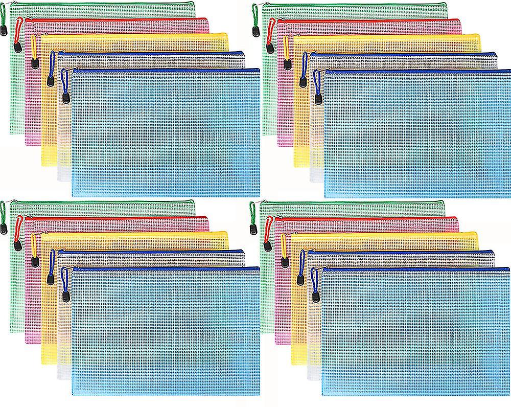 Document Pouch, Zip Pouch, Clear Pockets, 20 Pieces A5 Pouch A5 Zip Closure Document Pouch Transparent Package Folders Folder For Tr