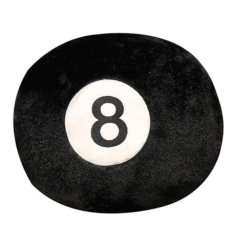 Billiards Plush Pillow Soft Fluffy Black Color No. 8 Ball Plushies Hip Protective Stuffed Seat Cushi