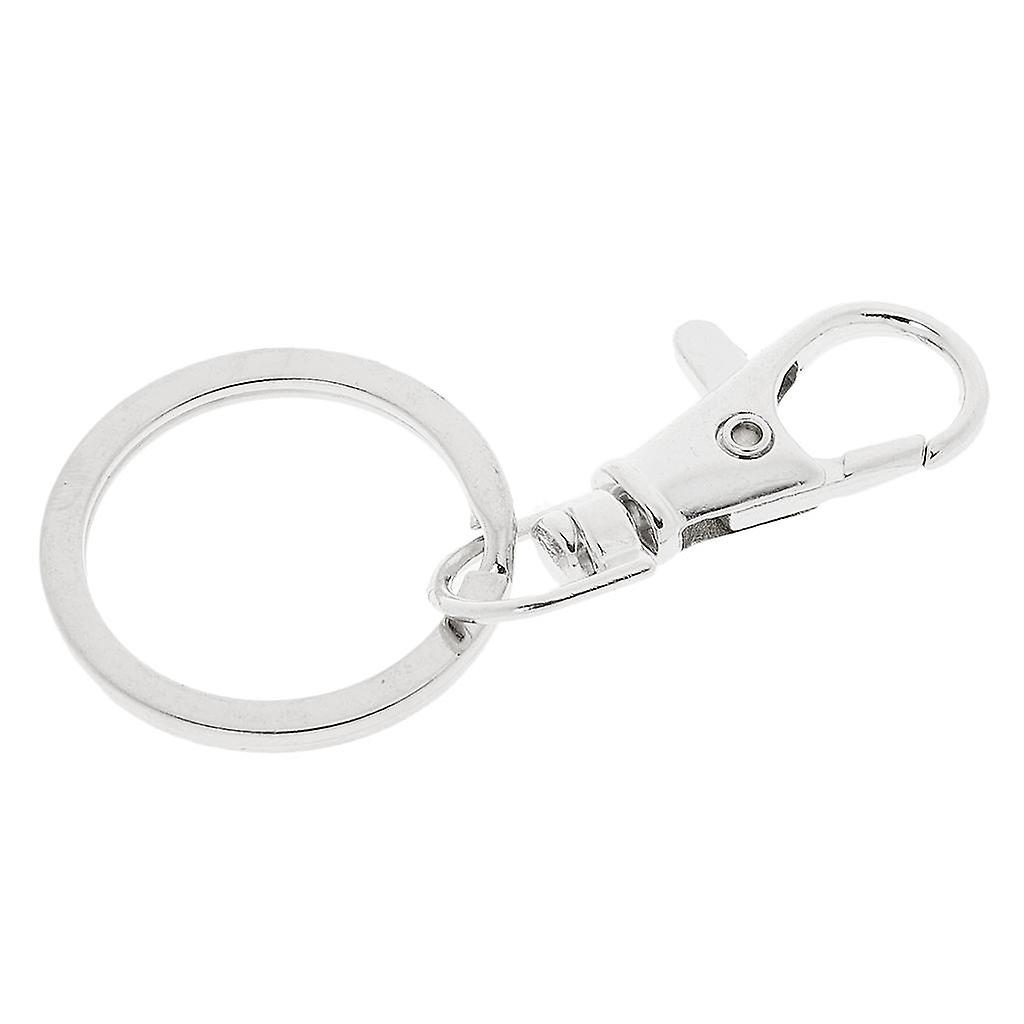 10pcs Swivel Lobster Clasp Snap Clips Keyring Key Chain Findings Silver