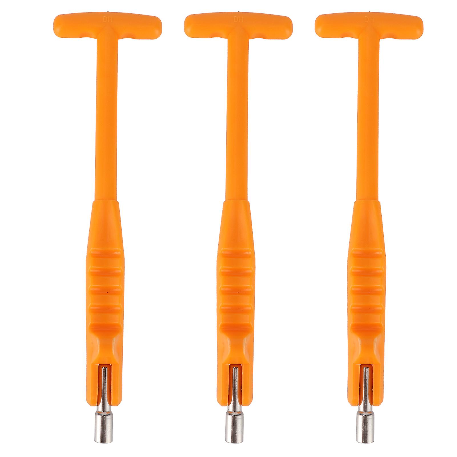 MotorMinds 3pcs 7mm/0.3in Tire Valve Stem Puller Tube Disassembled Tyre Repairing Tool Universal (Type B orange)