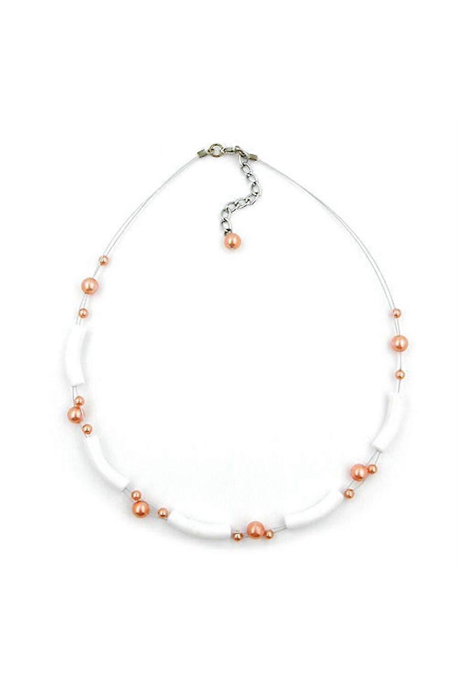 Necklace Beads White Apricot - Gl04741