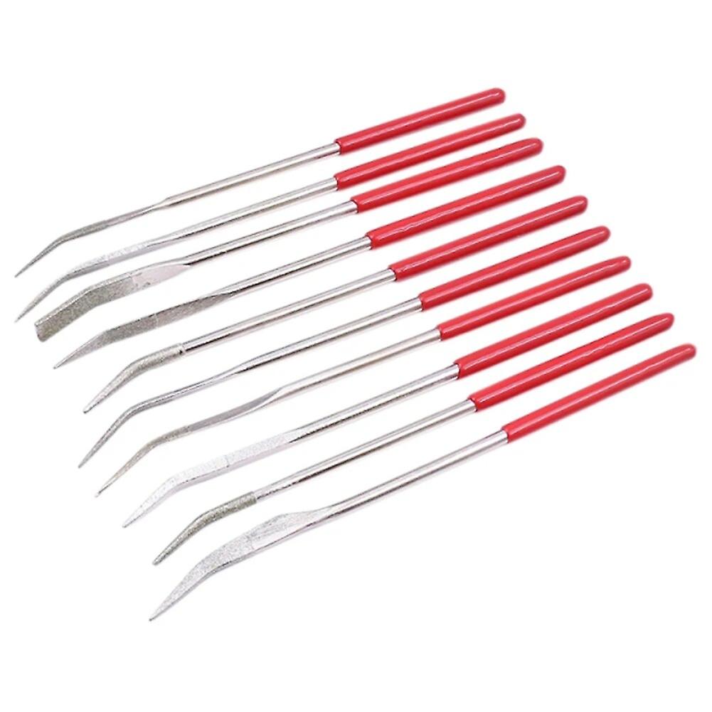 10pcs/set Curved Diamond Mini Needle File Set Special Shaped Abrasive Needle File Multi-function Jewelry Polishing Carving Tool~12271