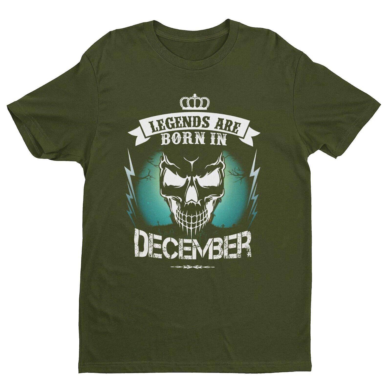 Legends Are Born In December Funny Birthday T Shirt Gift Skull Novelty Up To 6xl