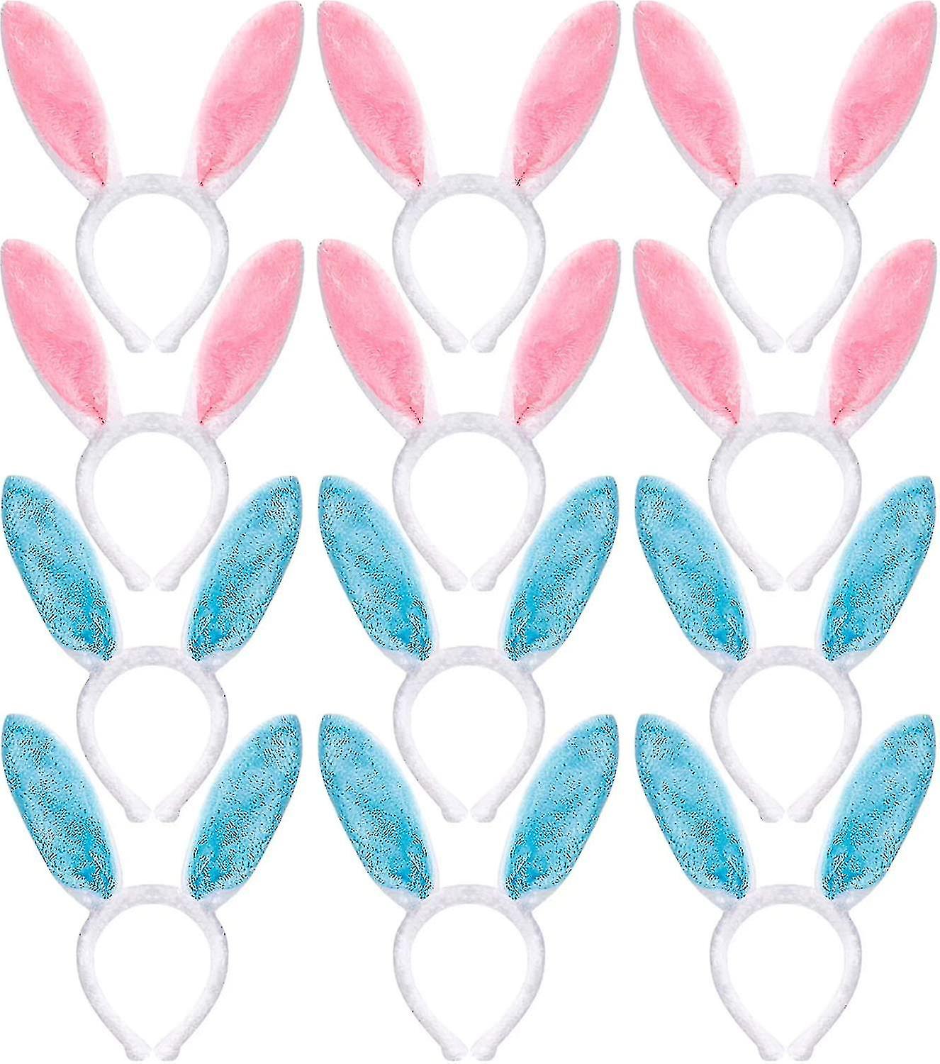 Plush Bunny Ear Headbands 12 Pieces Easter Bunny Ear Headbands