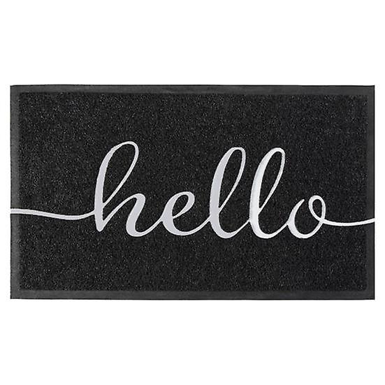 Floor Mat Waterproof Mesh Weave Doormat Washable Durable Hello Letters Print Carpet for Home Bedroom